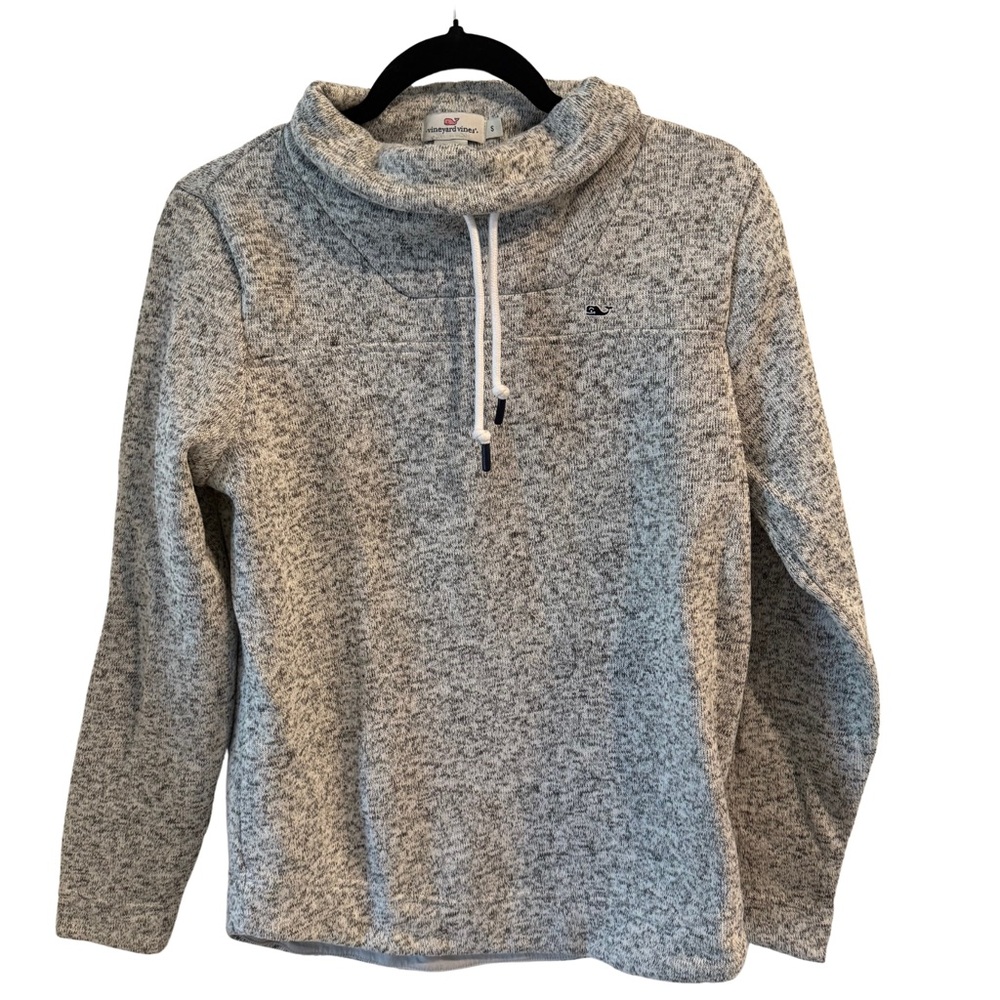 NWOT Vineyard Vines Women’s Grey Cowel Neck Fleece Lined Sweatshirt Sz S Small
